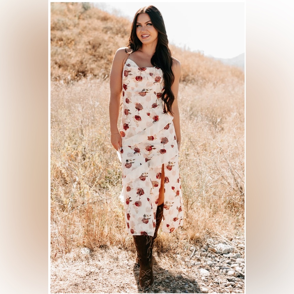 Floral Ruffle Maxi Dress